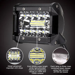 2PCS 4 LED WORK LIGHT BAR 12v 24v Auto Headlights Car Driving Lamp 60W 36W 18W 27W for off Road Truck Rampe 4x4 SUV ATV Tractor