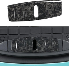 JSWAN Carbon Fibre Front Boot Bumper Portector Fit for Tesla Model 3 (2017-2023) Front Trunk Hood Lock Cover Protect Strip Trim Front Trunk Box Luggage Bumper Panel (Bright Black)