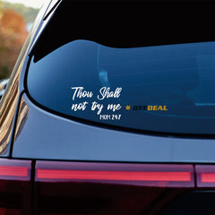 Thou Shall Not Try Me Mom 24:7 Funny Bible Quote Sticker Decal Vinyl - White 5 Inches - No Background Die Cut for Car Boat Laptop Cup
