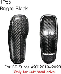 JSWAN Carbon Fiber Gear Shifter Knob Cover for GR Supra A90 2019-2023 Shift Head Shifter Trim Panel Sticker Car Interior Accessories