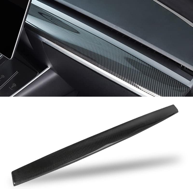 HANSSHOW Compatible Tesla Model 3/Y Real Carbon Fiber Front Door Trim Panel Caps, Matte and Gloss Black, 3K Toray Dry Carbon Fiber for Tesla Model 3/Y (2018-2023 Gloss Carbon Fiber)
