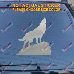 Howling Wolf Decal Sticker Car Vinyl pick size color no bkgrd die cut b