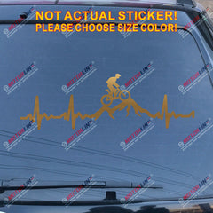 Cycling Funny Bike Bicycle Decal Sticker Vinyl Heart Beat Mountain Racing Rider