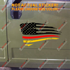 USA Germany American German Flag Decal Sticker Car Vinyl no bkgrd distressed