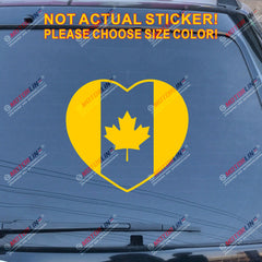 I Love Canada Heart Flag Decal Sticker Maple Leaf Car Vinyl pick size color