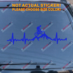 Cycling Funny Bike Bicycle Decal Sticker Vinyl Heart Beat Mountain Racing Rider