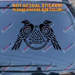 Huginn And Muninn Twin Ravens Valknut Decal Sticker Car Vinyl Norse Odin c