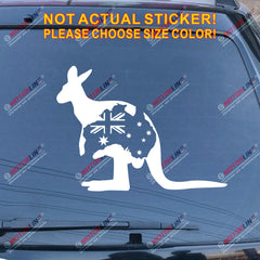 Australia Flag Kangaroo Aussie Decal Sticker Car Vinyl pick size color no bkgrd