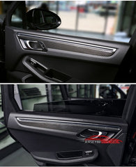 7 pc kit Real Carbon Fiber Interior Trim Dash Board Doors Fit Porsche Macan LHD