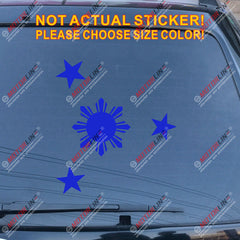 Eight-ray Sun with stars Flag of the Philippines Car Decal Sticker