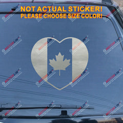 I Love Canada Heart Flag Decal Sticker Maple Leaf Car Vinyl pick size color