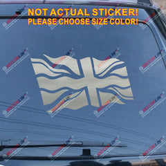 UK Waving Flag Union Jack British Decal Sticker Car Vinyl single color no bkgrd