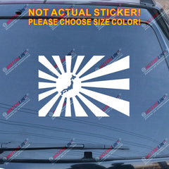 Map Flag Rising Sun of Japan Japanese Decal Sticker Car Vinyl pick size color b