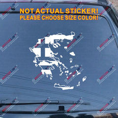 Flag Map of Greece Greek Decal Sticker Car Vinyl pick size color die cut