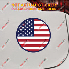 US Flag American round Decal Sticker Car Vinyl Reflective Glossy pick size