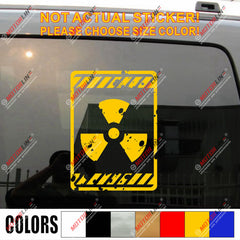 Nuclear Radiation Warning Zombie  Car Decal Sticker