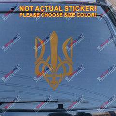Ukraine Tryzub Trident Decal Sticker Ukrainian Car Vinyl pick size color b