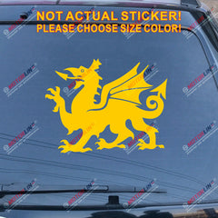 Wales Red Dragon Decal Sticker Welsh Y Ddraig Goch Car Vinyl pick size color e
