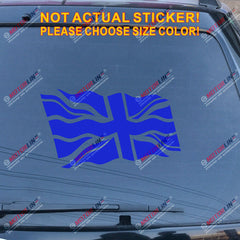 UK Waving Flag Union Jack British Decal Sticker Car Vinyl single color no bkgrd