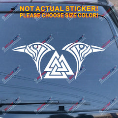 Huginn And Muninn Twin Ravens Valknut Decal Sticker Car Vinyl Norse Odin b