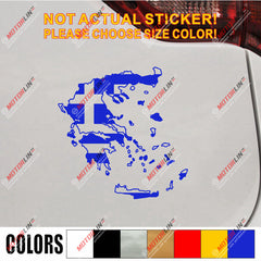 Flag Map of Greece Greek Decal Sticker Car Vinyl pick size color die cut