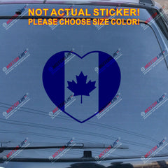 I Love Canada Heart Flag Decal Sticker Maple Leaf Car Vinyl pick size color