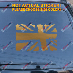 UK Flag Union Jack Decal Sticker Car Vinyl no bkgrd distressed pick size color