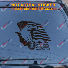 Bald Eagle USA American Flag Decal Sticker Car Vinyl die cut pick size color c
