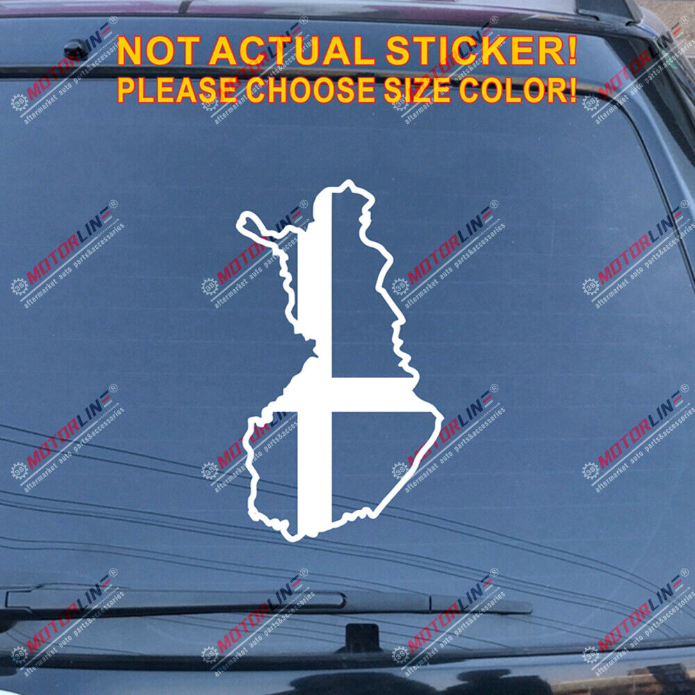 Finland Map Finnish Flag Silhouette Decal Sticker Car Vinyl die cut FIN no bkgrd