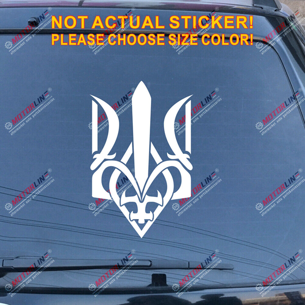 Ukraine Tryzub Trident Decal Sticker Ukrainian Car Vinyl pick size color b