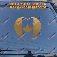 I Love Canada Heart Flag Decal Sticker Maple Leaf Car Vinyl pick size color