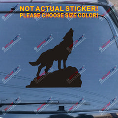 Howling Wolf Decal Sticker Car Vinyl pick size color no bkgrd die cut b