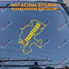 Zacatecas ZAC State of Mexico Decal Sticker Mexican Map Outline Car Vinyl