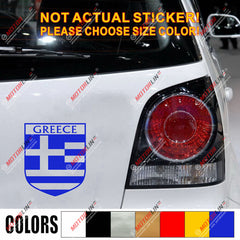 Greece Flag Shield Decal Sticker Car Vinyl Greek pick size color no bkgrd b