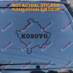 Kosovo Map lettering Decal Sticker Car Vinyl pick size color no bkgrd die cut