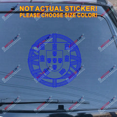 Portugal Portuguese Flag Seal Decal Sticker Car Vinyl round die cut no bkgrd