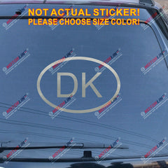 DK Denmark Oval Country Code Decal Sticker Car Vinyl pick size color Danish