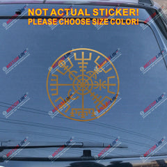 Vegvisir Viking Runic Compass Decal Vinyl Sticker Viking Odin Round style f