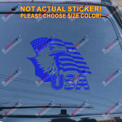 Bald Eagle USA American Flag Decal Sticker Car Vinyl die cut pick size color c