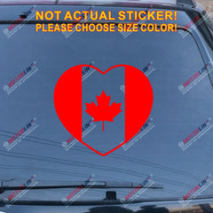 I Love Canada Heart Flag Decal Sticker Maple Leaf Car Vinyl pick size color