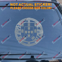 Portugal Portuguese Flag Seal Decal Sticker Car Vinyl round die cut no bkgrd