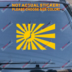 Map Flag Rising Sun of Japan Japanese Decal Sticker Car Vinyl pick size color b