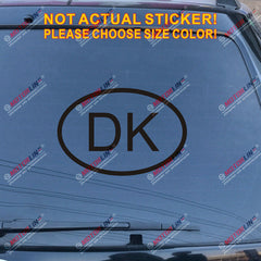 DK Denmark Oval Country Code Decal Sticker Car Vinyl pick size color Danish
