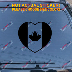 I Love Canada Heart Flag Decal Sticker Maple Leaf Car Vinyl pick size color