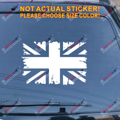 UK Flag Union Jack Decal Sticker Car Vinyl no bkgrd distressed pick size color a