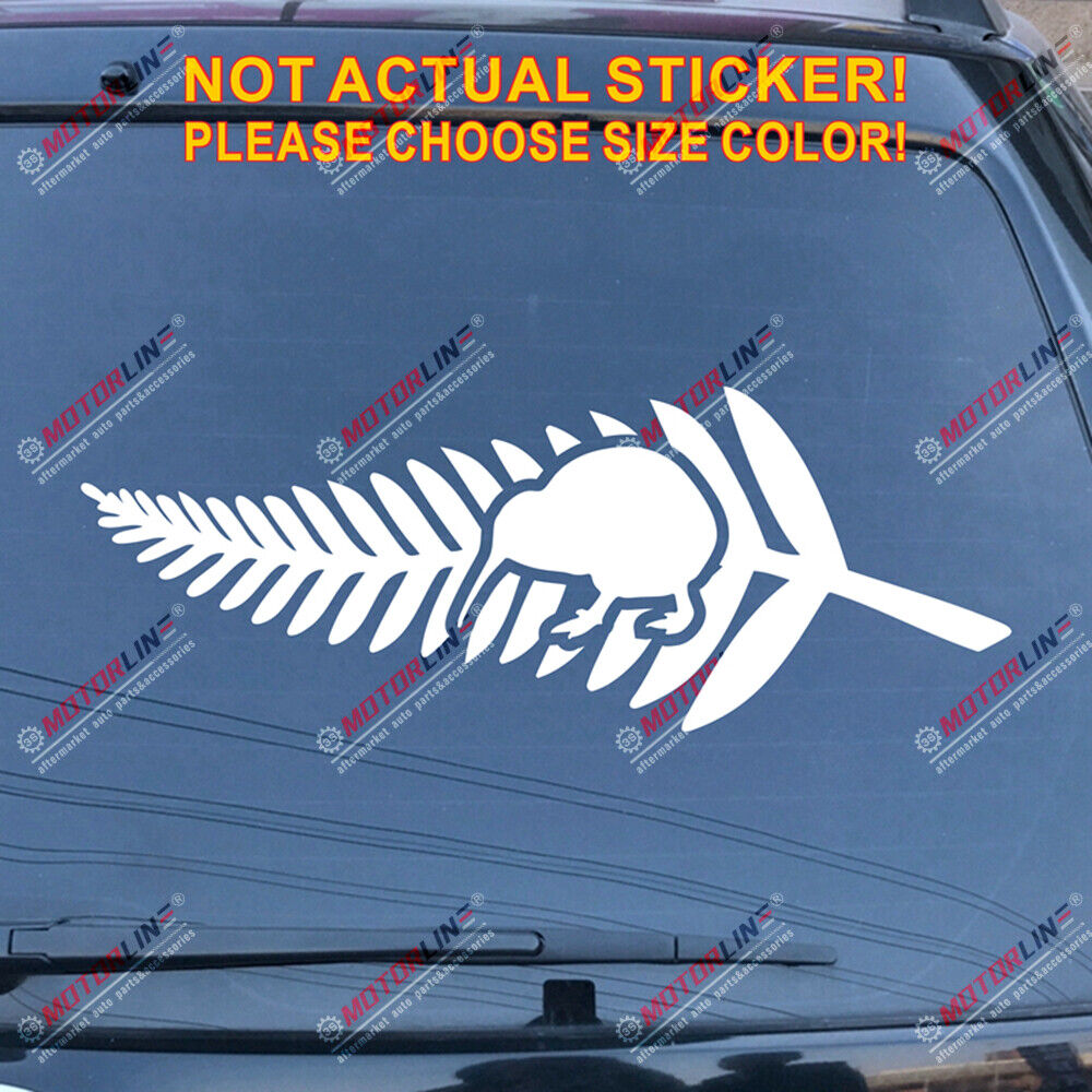 New Zealand Kiwi Bird Fern Decal Sticker Car Vinyl pick size color no bkgrd