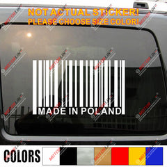Made in Poland Barcode Decal Sticker Car Vinyl Polska Polish funny pick size