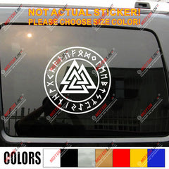 Valknut Decal Sticker Viking Odin Knot Norse Norway Norwegian Vinyl Runic Circle