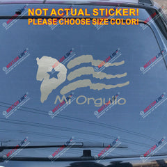 Puerto Rico Flag PR Mi Orgullo Decal Sticker Car Vinyl pick size color no bkgrd