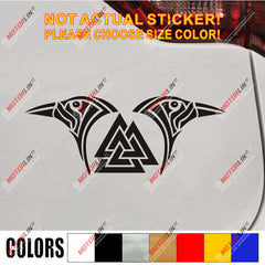 Huginn And Muninn Twin Ravens Valknut Decal Sticker Car Vinyl Norse Odin b